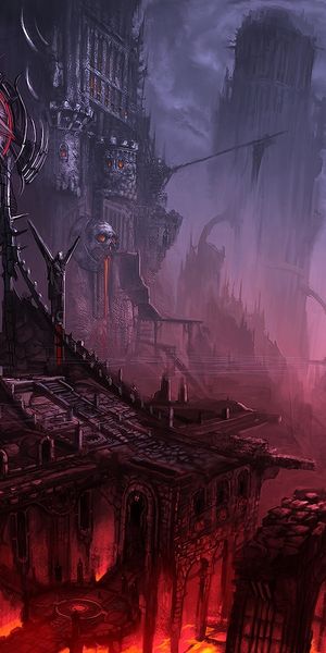 Dark Fantasy 4K Phone Wallpaper: A Fiery, Enigmatic Landscape