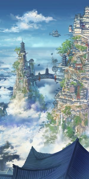 Breathtaking anime city landscape wallpaper in HD for your phone