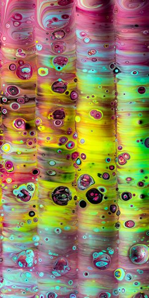 Phone wallpaper: Motley, Waves, Divorces, Multicolored, Paint, Liquid, Abstract free download