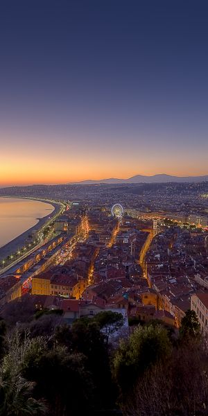 Breathtaking Twilight Scene of Nice, France by the Coast
