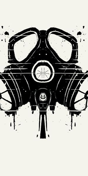 Intriguing dark gas mask wallpaper perfect for a bold background