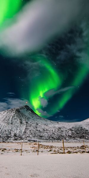 Breathtaking iPhone Wallpaper of Lofoten Islands with Aurora Borealis