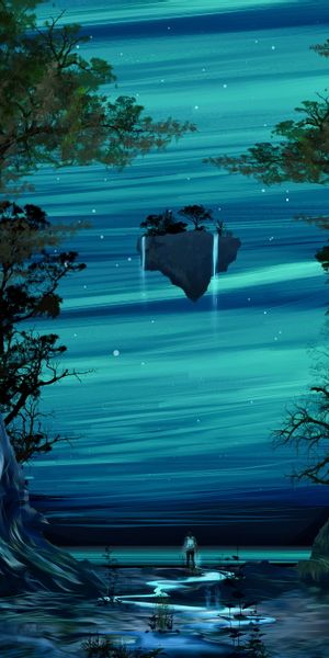 Incredible Fantasy Landscape Featuring a Floating Island