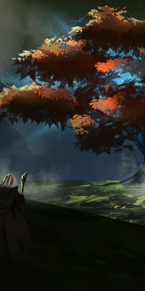 Phone wallpaper: Wayfarer, Cloak, Nature, Traveler, Art free download