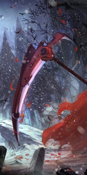 Phone wallpaper: Anime, Night, Dark, Forest, Raven, Rwby, Ruby Rose (Rwby) free download