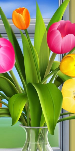 Vibrant Tulip Bouquet Wallpaper