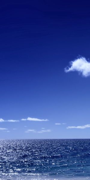 Breathtaking Blue Sea with Clouds Phone Wallpaper