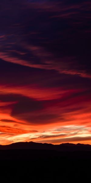 Breathtaking Purple and Red Sunset Mountain Phone Wallpaper