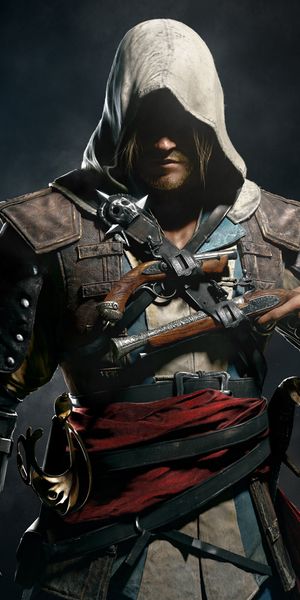 Assassin's Creed Black Phone Wallpaper for Gamers