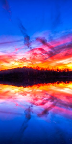 Colorful Sunset Reflected in a Calm River