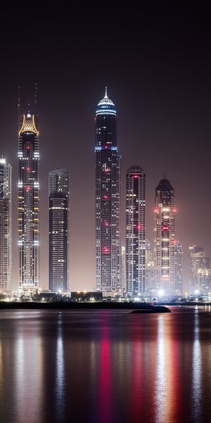 Breathtaking Dubai Night Cityscape Wallpaper