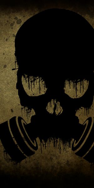 Dark Skull with Gas Mask - Perfect for Phone Wallpaper