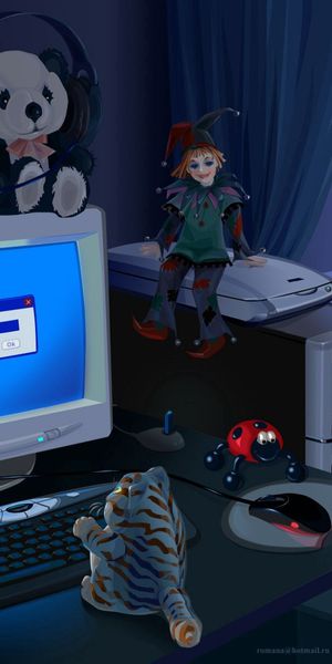 Charming Childish Room with Toys and Computer Art