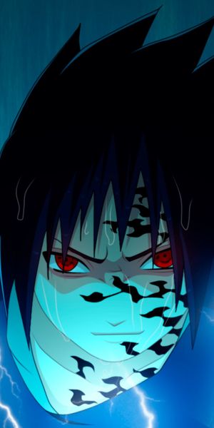 Epic Naruto Wallpaper: Sasuke Uchiha Surrounded by Lightning and Energy