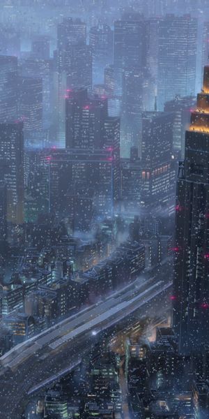 Tokyo Night Snowfall Wallpaper - Inspired by Your Name