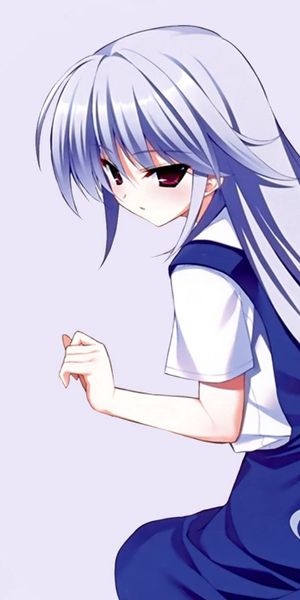 Charming anime girl with flowing hair - perfect mobile wallpaper
