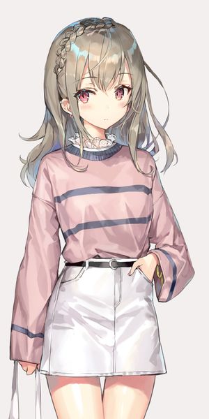 Stylish Anime Girl in Skirt - Mobile Wallpaper