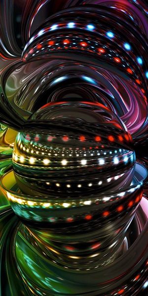 Phone wallpaper: Multicolored, Rotation, Points, Point, Motley, Abstract, Lines free download