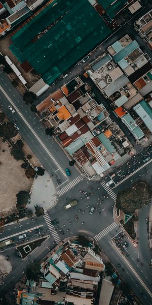Phone wallpaper: Building, City, Cities, View From Above, Road free download