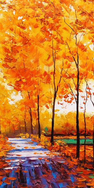 Captivating Orange Fall Landscape Phone Wallpaper for Nature Lovers