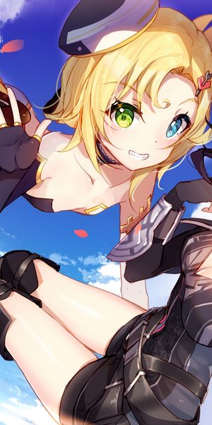 Phone wallpaper: Anime, Girl, Heterochromia free download
