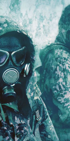Phone wallpaper: Dark, Gas Mask, Tibo free download