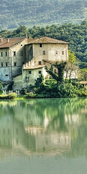 Phone wallpaper: Landscape, Houses, Rivers free download