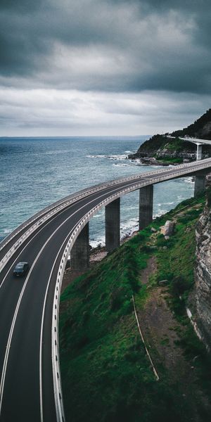 Breathtaking Coastal Road with a Bridge Over the Sea