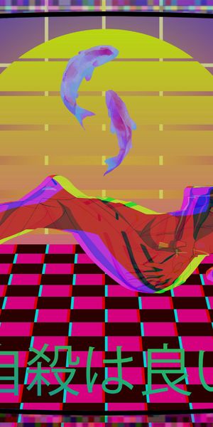Phone wallpaper: Anime, Evangelion, Neon Genesis Evangelion, Vaporwave free download