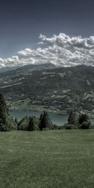 Breathtaking Scenic View of Mountains and River