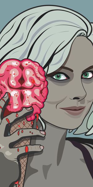 Phone wallpaper: Art, Brain, Ice Cream, Girl, Halloween free download