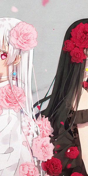 Enchanting anime wallpaper with a girl, lion, and tiger for phone backgrounds