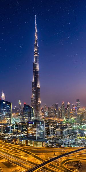 Burj Khalifa: Iconic Night Skyline of Dubai