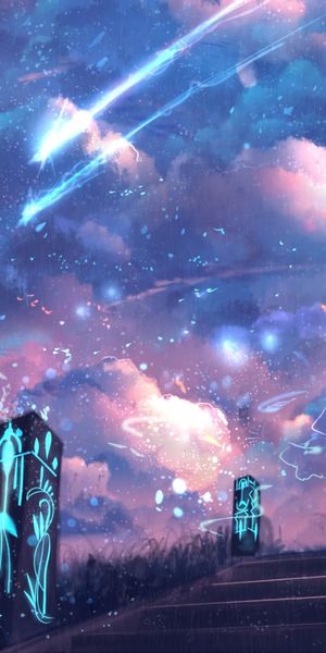 Phone wallpaper: Anime, Sky, Girl free download