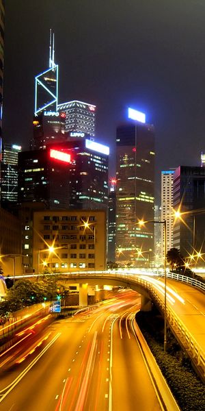 Breathtaking Hong Kong Night Cityscape Mobile Wallpaper for Urban Lovers