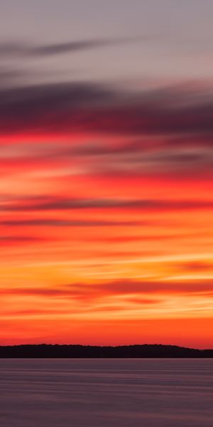 Breathtaking sunset wallpaper: Water, horizon, and nature's beauty