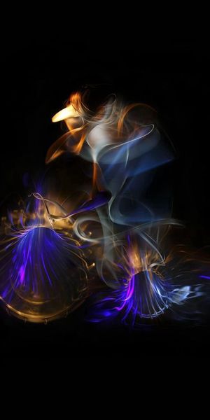 Phone wallpaper: Fire, Multicolored, Motley, Smoke, Lines, Abstract, Dark free download