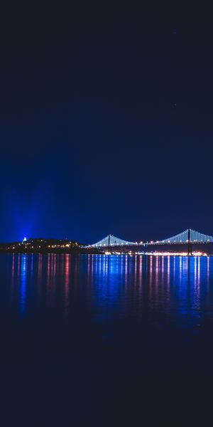 Beautiful Night View of Bay Bridge with Stunning Reflections
