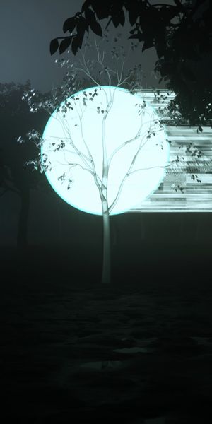Phone wallpaper: Tree, Wood, Ball, Glow, Darkness, Art free download