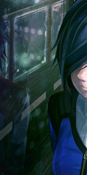 Touka Kirishima with Blue Hair and Eyes Reflection - Tokyo Ghoul