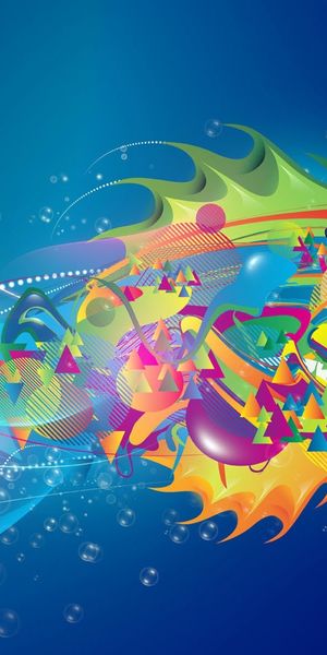 Vibrant Abstract Fish Design for Mobile Wallpaper