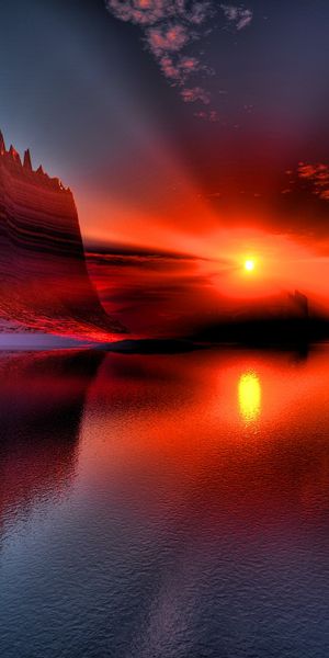 Phone wallpaper: Water, Sunset, Sun, Earth free download