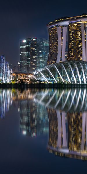 Breathtaking Reflection of Marina Bay Sands at Night