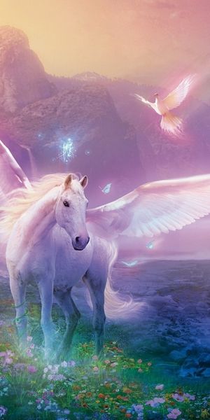 Majestic Pegasus in a Dreamy Fantasy Landscape
