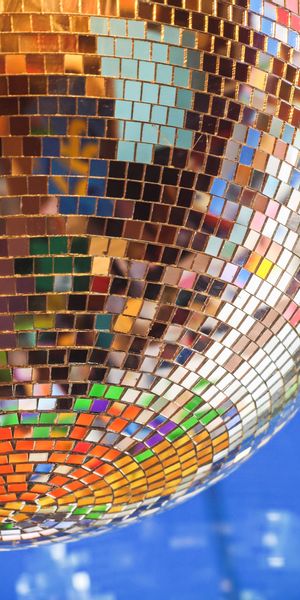 Vibrant Multicolored Mirror Mosaic Ball Wallpaper