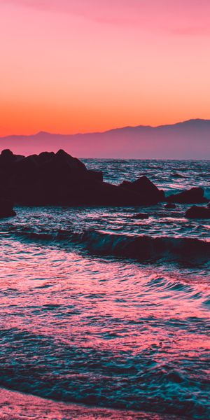 Phone wallpaper: Sunset, Lumps, Blocks, Nature, Rocks, Mountains free download