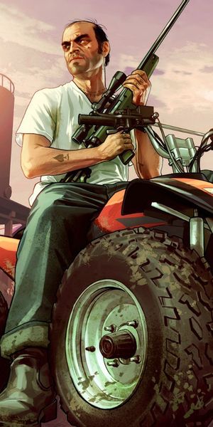 Trevor from Grand Theft Auto V on an ATV