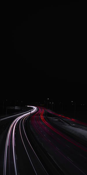 Long Exposure Night Road with Dynamic Lights