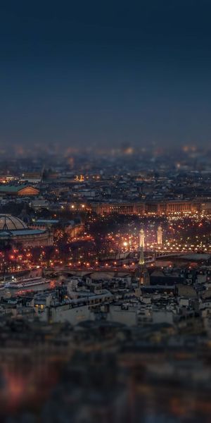 Tilt Shift Ferris Wheel Night View of Paris