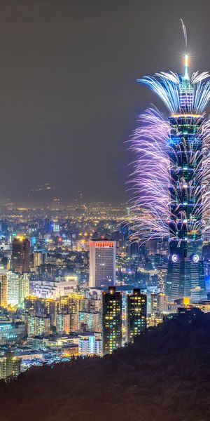 Phone wallpaper: Taipei, Cities, Man Made, Night free download